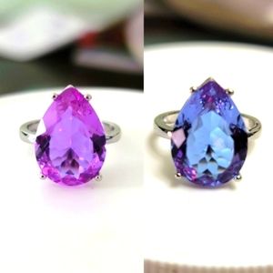 Naturally Color Changing Flourite  Ring